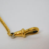 Victorian 18ct Yellow Gold & Platinum Curb Link Albert Watch Chain Antique c1890