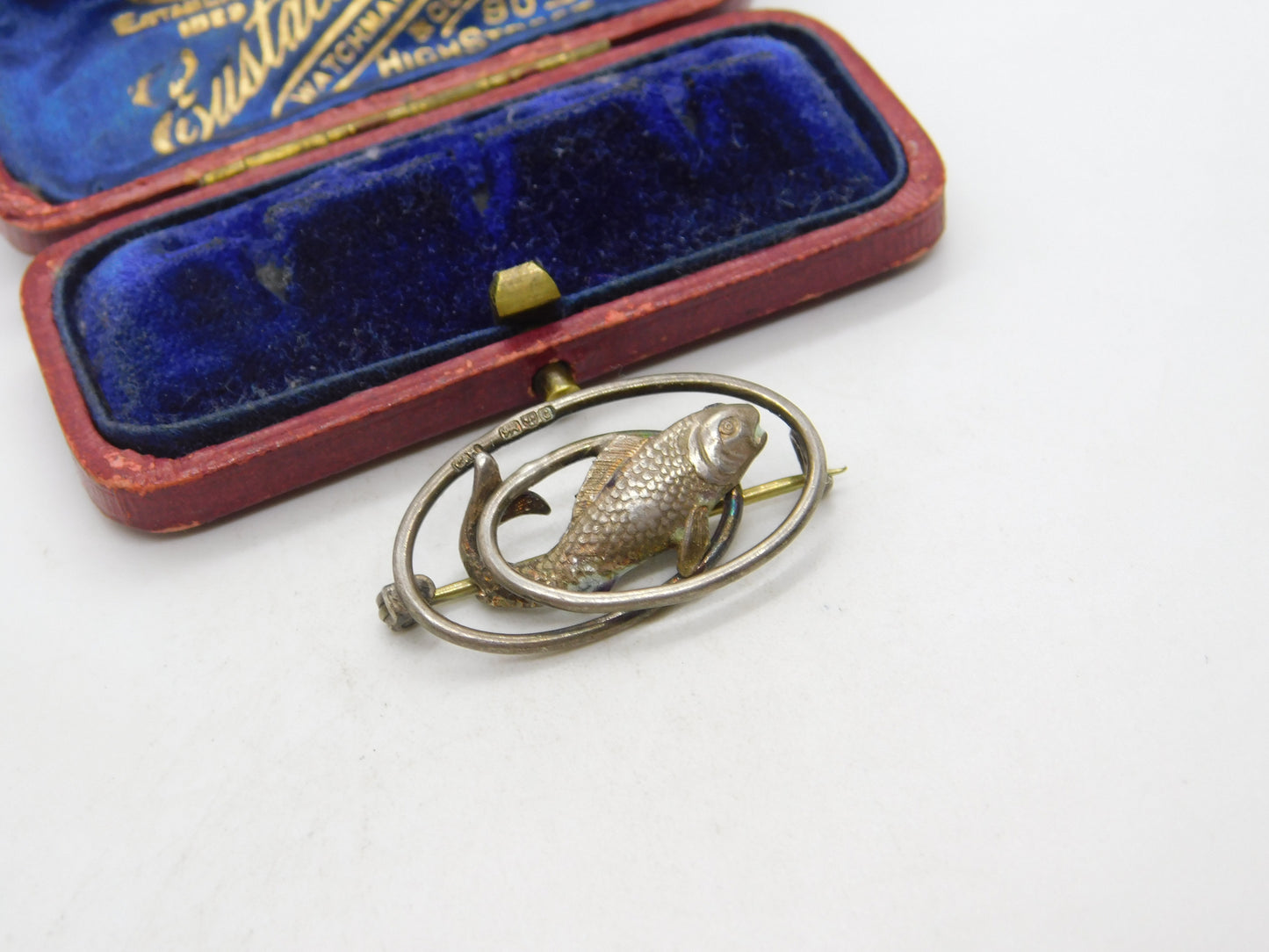 Charles Horner Fish Chester Sterling Silver Brooch Pin Antique Edwardian 1903