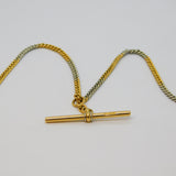 Victorian 18ct Yellow Gold & Platinum Curb Link Albert Watch Chain Antique c1890