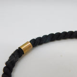 Victorian Gilt Metal & Woven Hair Plait Mourning Watch Chain c1860 Antique