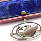 Charles Horner Fish Chester Sterling Silver Brooch Pin Antique Edwardian 1903