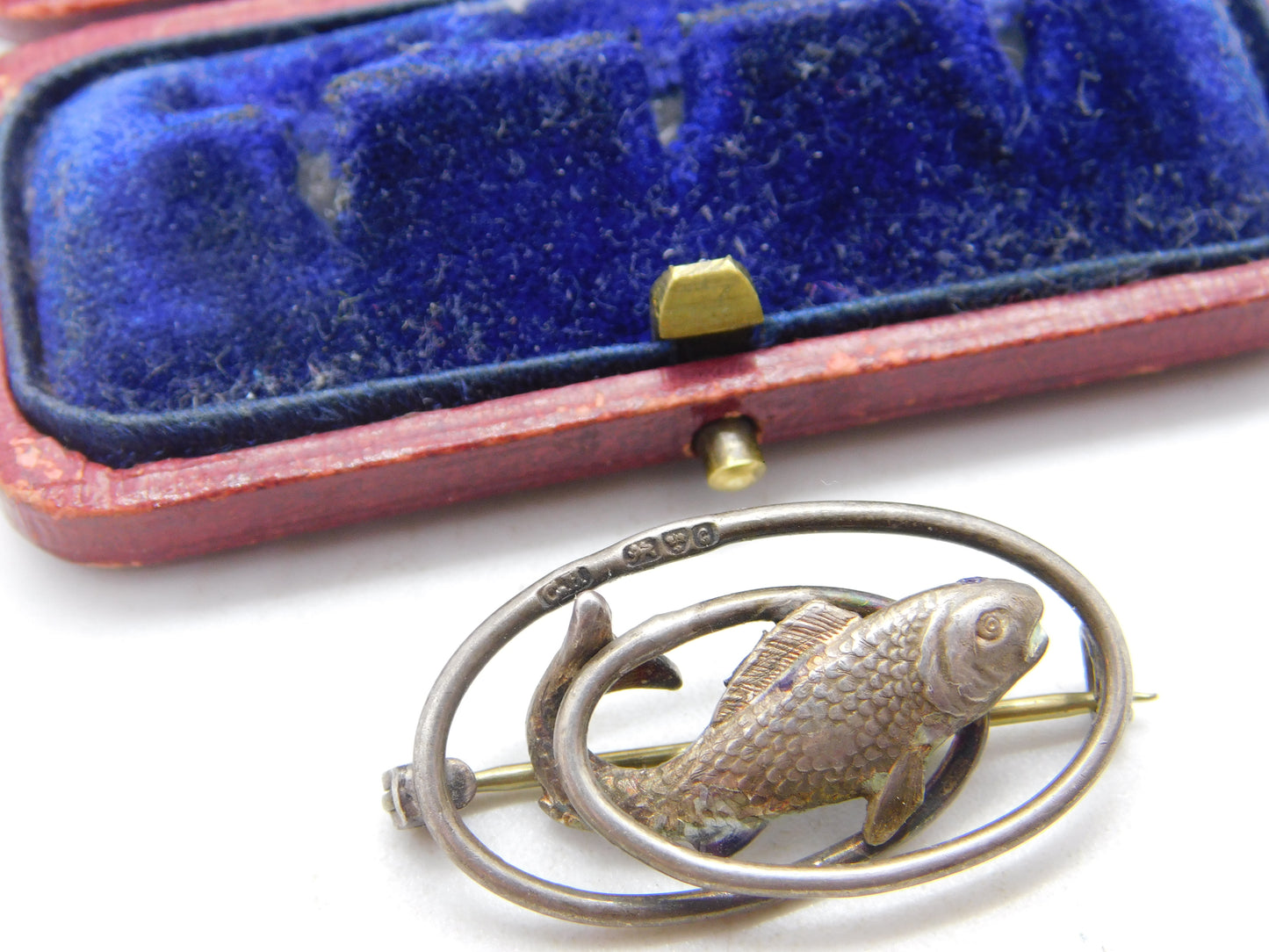 Charles Horner Fish Chester Sterling Silver Brooch Pin Antique Edwardian 1903