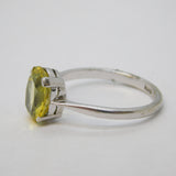 Art Deco 9ct White Gold & 1.25ct Oval-Cut Yellow Sapphire Dress Ring Antique