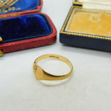 Heart 9ct Yellow Gold Signet Ring Vintage 1990 Birmingham Size P UK