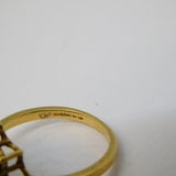 9ct Yellow Gold, Bohemian Garnet Set Floral Cluster Ring Vintage 1967 London