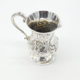 Victorian Sterling Silver Floral Pattern Cream Jug 1864 London Antique