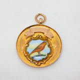 9ct Yellow Gold Enamel Racing Pigeon Sporting Fob Medal Antique 1934 Chester