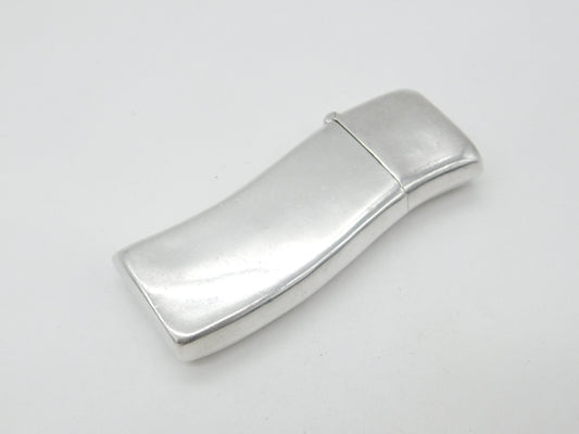 Modernist Sterling Silver Wave Pattern Long Vesta Case 1999 Sheffield Vintage