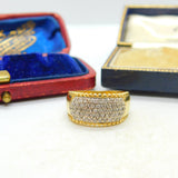 18ct Gold & 0.5ct Diamond Dress Ring Vintage 1994 Birmingham Size L UK