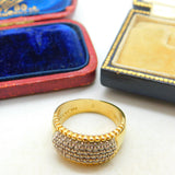 18ct Gold & 0.5ct Diamond Dress Ring Vintage 1994 Birmingham Size L UK