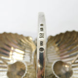 Victorian Sterling Silver Double Shell Salt Cellar Antique 1885 Birmingham