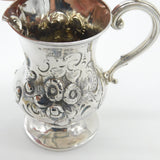 Victorian Sterling Silver Floral Pattern Cream Jug 1864 London Antique