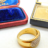 18ct Gold & 0.5ct Diamond Dress Ring Vintage 1994 Birmingham Size L UK