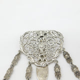 Victorian Art Nouveau Silver Plated Sewing Chatelaine with Tools c1880 Antique