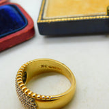 18ct Gold & 0.5ct Diamond Dress Ring Vintage 1994 Birmingham Size L UK