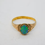 Victorian 22ct Yellow Gold, Doublet Opal Dress Ring Antique 1853 Birmingham
