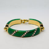 19th Century French 18ct Gold, Silver Gilt, Enamel, Pearl Bracelet Antique c1880