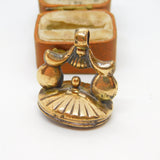 Victorian Rolled Gold & Montrose Agate Set Scales of Justice Fob c1840 Antique