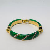 19th Century French 18ct Gold, Silver Gilt, Enamel, Pearl Bracelet Antique c1880