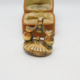 Victorian Rolled Gold & Montrose Agate Set Scales of Justice Fob c1840 Antique