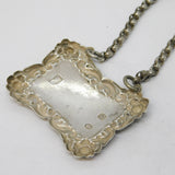 Scottish Provincial George III Sterling Silver Sherry Decanter Label Antique c1800