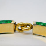 19th Century French 18ct Gold, Silver Gilt, Enamel, Pearl Bracelet Antique c1880