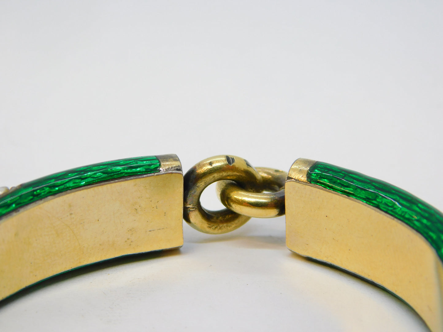 19th Century French 18ct Gold, Silver Gilt, Enamel, Pearl Bracelet Antique c1880