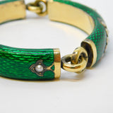 19th Century French 18ct Gold, Silver Gilt, Enamel, Pearl Bracelet Antique c1880