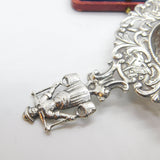Dutch Sterling Silver Maiden, Windmill Tea Strainer Antique c1920 Art Deco