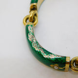 19th Century French 18ct Gold, Silver Gilt, Enamel, Pearl Bracelet Antique c1880
