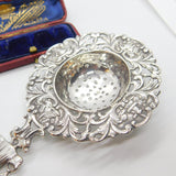 Dutch Sterling Silver Maiden, Windmill Tea Strainer Antique c1920 Art Deco