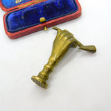 Victorian Bronze Smoking Pipe Desk Seal Stamp Antique c1890