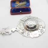 Dutch Sterling Silver Maiden, Windmill Tea Strainer Antique c1920 Art Deco
