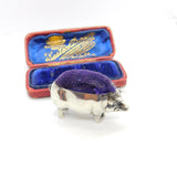 Edwardian Sterling Silver Pig Form Pin Cushion 1904 Chester Antique