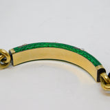19th Century French 18ct Gold, Silver Gilt, Enamel, Pearl Bracelet Antique c1880