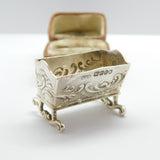 Victorian Sterling Silver Babies Cot Dolls House Miniature 1900 London Antique