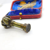 Victorian Cast Bronze Boxer Bulldog Column Desk Seal Stamp Antique c1890