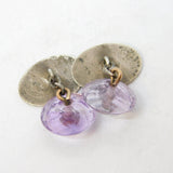 Sterling Silver, Faceted Amethyst, Turquoise Dress Cufflinks Antique c1920 Deco