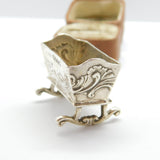Victorian Sterling Silver Babies Cot Dolls House Miniature 1900 London Antique