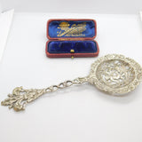 Italian .800 Grade Silver Classical Art Nouveau Cherub Form Tea Strainer Antique