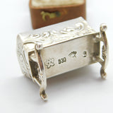 Victorian Sterling Silver Babies Cot Dolls House Miniature 1900 London Antique