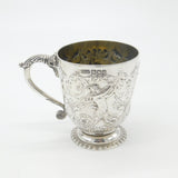 Victorian Elkington & Co. Sterling Silver Dragon & Cherub Christening Mug 1901
