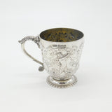Victorian Elkington & Co. Sterling Silver Dragon & Cherub Christening Mug 1901