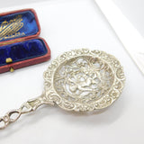 Italian .800 Grade Silver Classical Art Nouveau Cherub Form Tea Strainer Antique