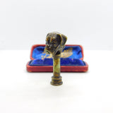 Victorian Cast Bronze Boxer Bulldog Column Desk Seal Stamp Antique c1890