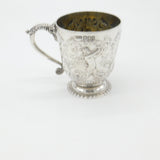 Victorian Elkington & Co. Sterling Silver Dragon & Cherub Christening Mug 1901