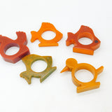 Collection of Mid-Century Early Plastic Fish, Bird & Chicken Napkin Rings c1950s