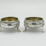 George III Pair of Sterling Silver Salt Cellars Antique 1772 London
