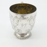 Victorian Elkington & Co. Sterling Silver Dragon & Cherub Christening Mug 1901