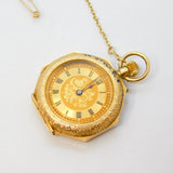 Victorian 14ct Gold Cased & Enamel Ladies Pocket Watch Antique c1890